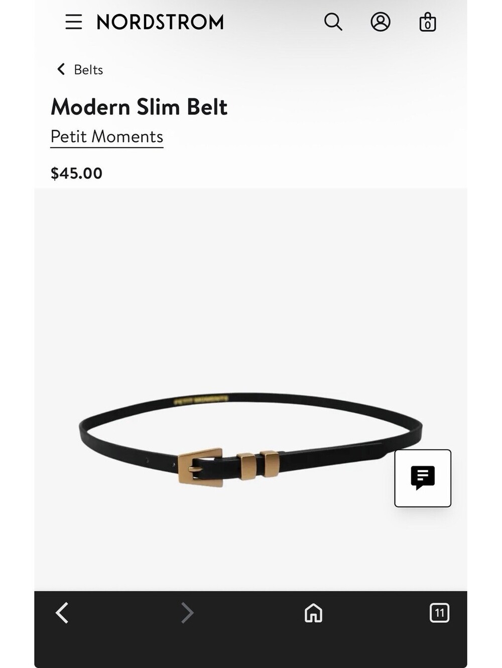 Petit Moments Modern Slim Belt black And Gold